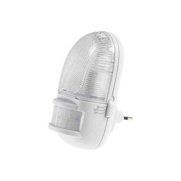 LED Nachtlicht mit Bewegungsmelder 230V, 3 weiße LEDs, On/Off/Auto