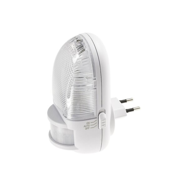 LED Nachtlicht mit Bewegungsmelder 230V, 3 weiße LEDs, On/Off/Auto