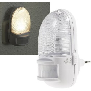 LED Nachtlicht mit Bewegungsmelder 230V, 3 weiße LEDs, On/Off/Auto