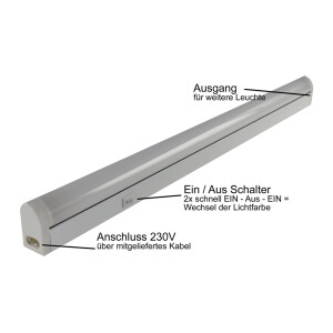 LED Unterbauleuchte "CT-LSW 56" 56cm 913lm, 8 Watt, 2700K + 4000K schaltbar