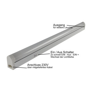LED Unterbauleuchte "CT-LSW 36" 36cm 414lm, 5,3W, 2700K + 4000K #REST#