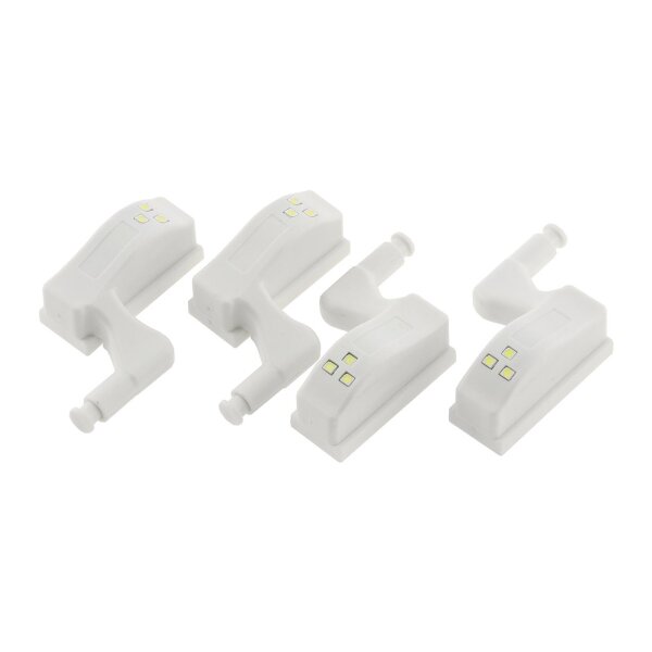 LED Schrankleuchte, 4er-Set Batteriebetrieb, Drucksensor für Türen