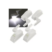LED Schrankleuchte, 4er-Set Batteriebetrieb, Drucksensor für Türen