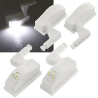 LED Schrankleuchte, 4er-Set Batteriebetrieb, Drucksensor für Türen