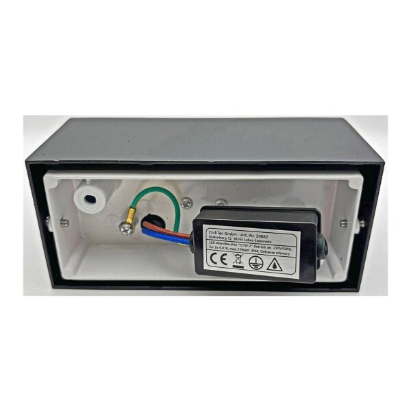 Außen-Wandleuchte "CTW-2" für 2x GU10, IP44, Gehäuse schwarz