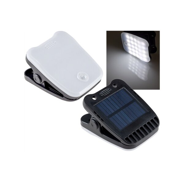 LED Solar Klemmleuchte "SWK 8020" PIR Bewegungsmelder, 25 LEDs, IP44