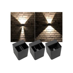 LED Wandleuchte "Fachada" IP54, 2x3,5W, 3000K, warmweiß