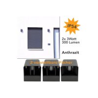 LED Wandleuchte "Fachada" IP54, 2x3,5W, 3000K, warmweiß