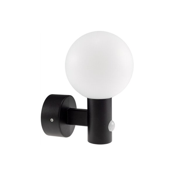 LED Wandleuchte "LAMU" mit PIR-Sensor IP65, 15W, schwarz, 3000k / warmweiß