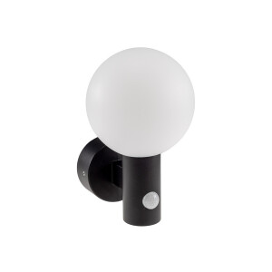 LED Wandleuchte "LAMU" mit PIR-Sensor IP65, 15W, schwarz, 3000k / warmweiß