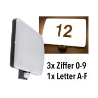 LED Wandleuchte "PADAR" mit PIR-Sensor IP65, 20W, mit Hausnummer & Buchstaben