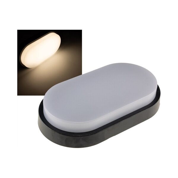 LED Wandleuchte "PALAU" IP54, 3000K Oval, 10 Watt, 966 Lumen, Anthrazit