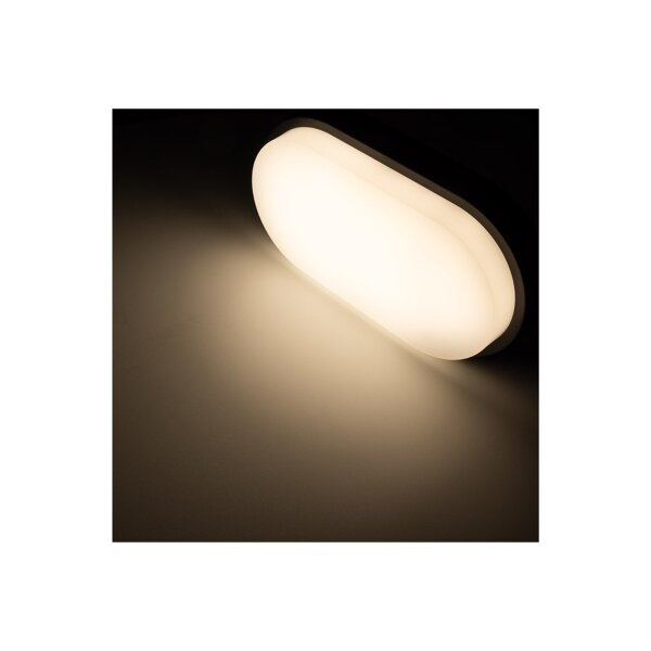 LED Wandleuchte "PALAU" IP54, 3000K Oval, 10 Watt, 966 Lumen, Anthrazit