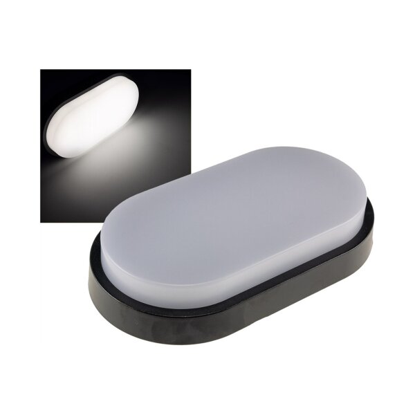 LED Wandleuchte "PALAU" IP54, 4000K Oval, 10 Watt, 900 Lumen, Anthrazit