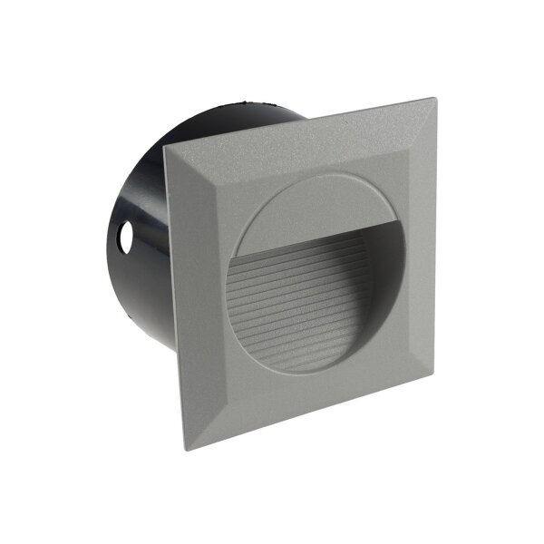 LED Wandeinbauleuchte WEL Q14 – 1,5?W, IP65, 3000K, Aluminium hellgrau