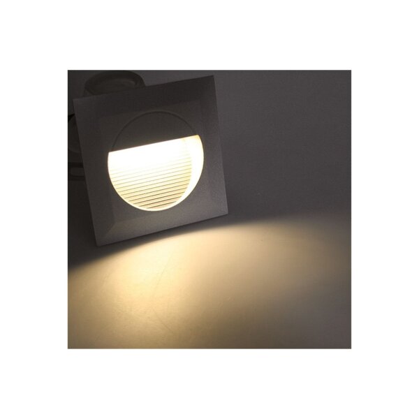 LED Wandeinbauleuchte WEL Q14 – 1,5?W, IP65, 3000K, Aluminium hellgrau