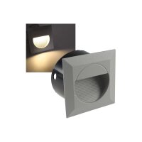 LED Wandeinbauleuchte WEL Q14 – 1,5?W, IP65, 3000K, Aluminium hellgrau