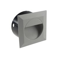 LED Wandeinbauleuchte WEL Q14 – 1,5?W, IP65, 3000K, Aluminium hellgrau