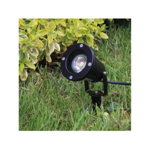 Gartenleuchte "CT-GS10", schwarz 230V, 1,5m Kabel+Erdspieß, GU10 Fassung