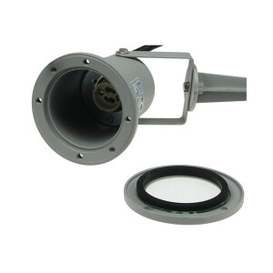 Gartenleuchte "CT-GS10", silbergrau 230V, 1,5m Kabel+Erdspieß, GU10 Fassung