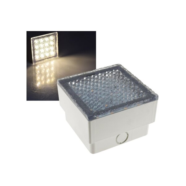 LED Pflasterstein „BRIKX 10“ – 10×10×7?cm, 120?lm, warmweiß, IP67, 230?V