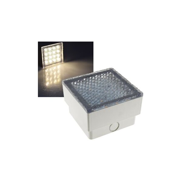 LED Pflasterstein „BRIKX 10“ – 10×10×7?cm, 120?lm, warmweiß, IP67, 230?V