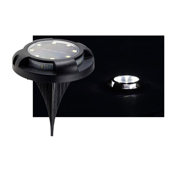 LED Solar Bodenleuchte „SGL604“ – IP65, 12 LEDs, 600?mAh Akku, Dämmerungssensor