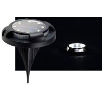 LED Solar Bodenleuchte „SGL604“ – IP65, 12 LEDs, 600?mAh Akku, Dämmerungssensor