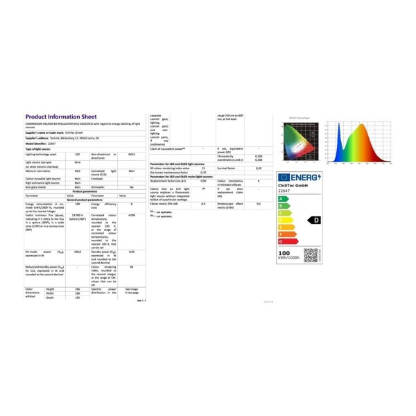 LED-Hallenstrahler PRO 100W, 110° 13300 Lumen, 4000K, 230V / 50Hz, IP65