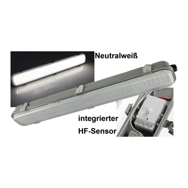 LED Deckenleuchte HORTA – 18?W, 1562?lm, 600?mm, IP65, HF-Sensor, neutralweiß