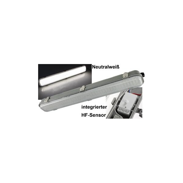 LED Deckenleuchte HORTA – 18?W, 1562?lm, 600?mm, IP65, HF-Sensor, neutralweiß