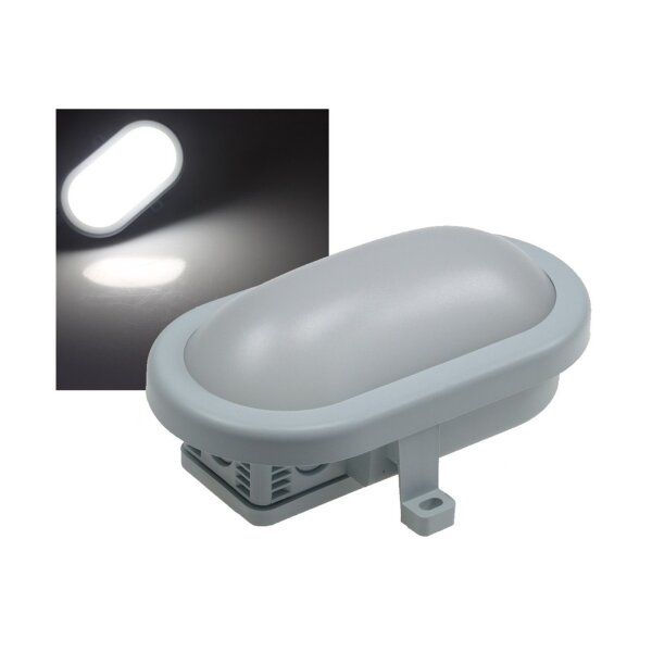 LED Oval-Armatur REV mit HF-Sensor 10W,800lm, 168x115x70mm, 6500K, grau