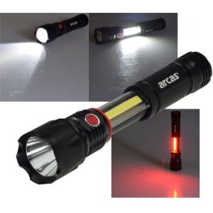 LED-Taschenlampe ARCAS 3W "3-in1" 350lm, Arbeitsleuchte, Pannenwarn