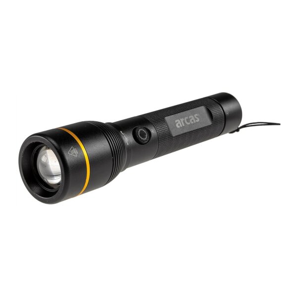 LED-Taschenlampe ARCAS mit Akku 10W 1000lm, Zoom, Powerbankfunktion