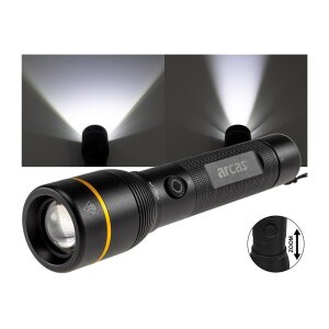 LED-Taschenlampe ARCAS mit Akku 10W 1000lm, Zoom,...