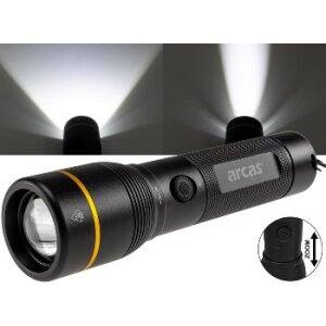 LED-Taschenlampe ARCAS mit Akku 20W 2000lm, Zoom, Powerbankfunktion