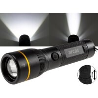 LED-Taschenlampe ARCAS mit Akku 20W 2000lm, Zoom, Powerbankfunktion