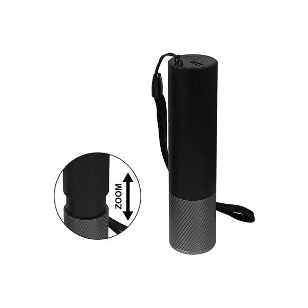 LED-Taschenlampe ARCAS mit Akku 3W 300lm, Zoom