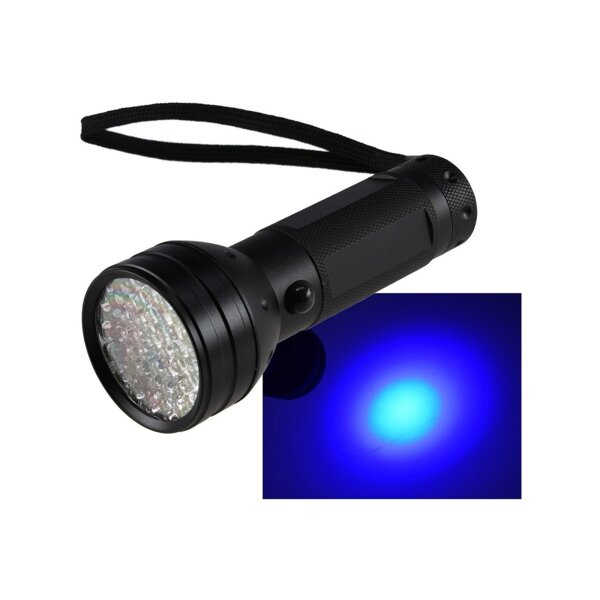 LED-Taschenlampe mit 51 UV LEDs Schwarzlicht, ØxL 55x145mm