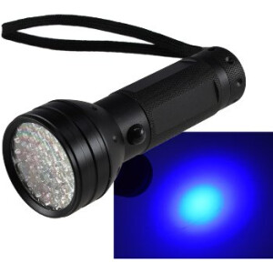 LED-Taschenlampe mit 51 UV LEDs Schwarzlicht, ØxL 55x145mm