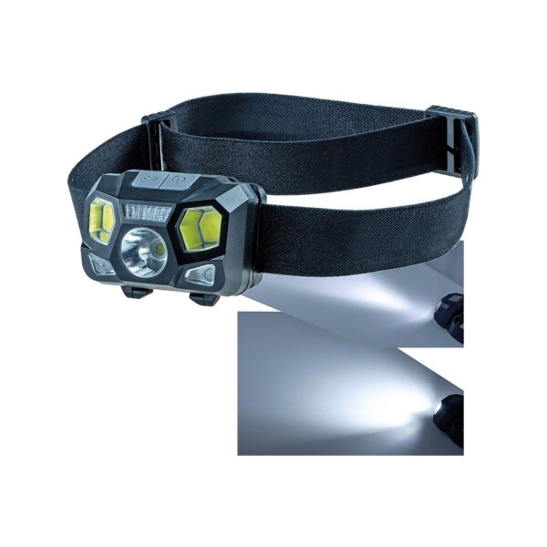 LED-Stirnlampe mit Akku "CTH-5" IP44 5W, 375 Lumen, mit Gestensteuerung