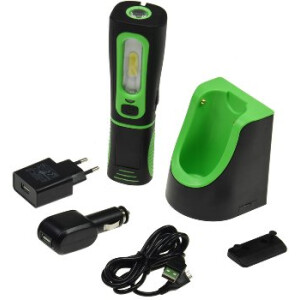 LED Stableuchte mit Akku "FlexiLED 300+" Ladeschale, Magnethalter, 3W, 250lm,IP44