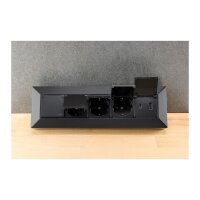 4-fach Steckdosenblock, USB-A+C, schwarz 250V~/ 16A, USB 3,1A, PD, mit Klappen