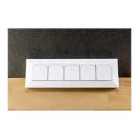 4-fach Steckdosenblock, USB-A+C, weiß 250V~/ 16A, USB 3,1A, PD, mit Klappen