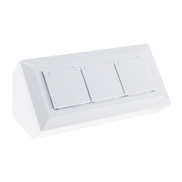 2-fach Steckdosenblock, USB-A+C, weiß 250V~/ 16A, USB 3,1A, PD, mit Klappen