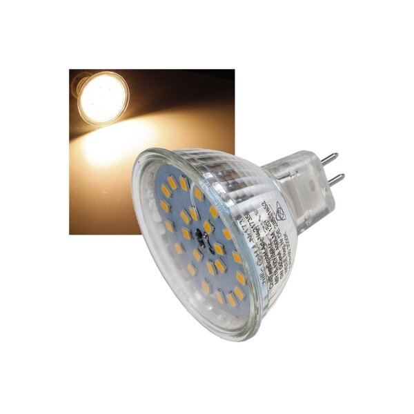 LED Strahler MR16 "H55 SMD" 120°, 3000k, 420lm, 12V/4W, warmweiß