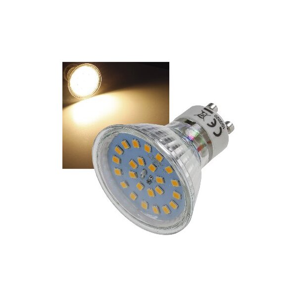 LED Strahler GU10 "H55 SMD" 120°, 3000k, 444lm, 230V/4W, warmweiß