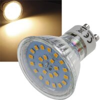 LED Strahler GU10 "H55 SMD" 120°, 3000k, 444lm, 230V/4W, warmweiß
