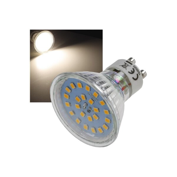 LED Strahler GU10 "H55 SMD" 120°, 4000k, 460lm, 230V/4W, neutralweiß