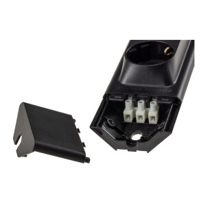 LED Unterbauleuchte Arusha schwarz 18W | Mit USB & 2 Steckdosen | 1607 Lumen